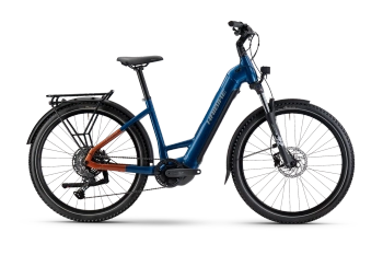 Rower elektryczny trekkingowy Haibike Trekking 4 Lowstep 720Wh 2025 blue/orange